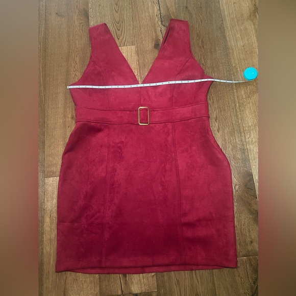 Forever 21 Burgundy Suede Overall Jumper Dress Plus Size - Picture 2 of 3